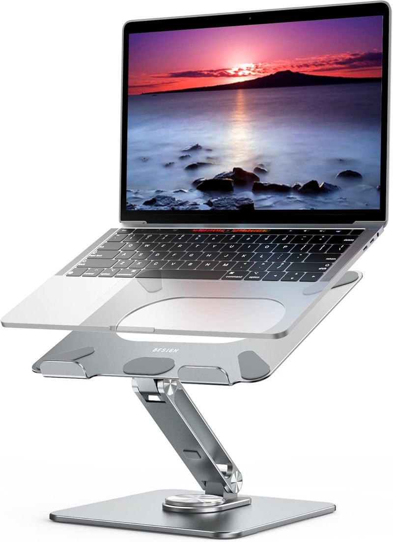 BESIGN LSX7 Laptop Stand with 360° Rotating Base, Ergonomic Adjustable Notebook Stand, Riser Holder Computer Stand Compatible with Air, Pro, Dell, HP, Lenovo More 10-15.6" Laptops (Gray) - Image 2